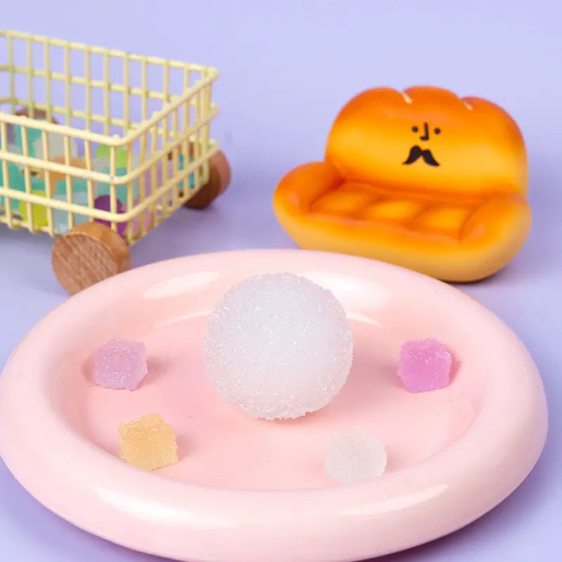 Pawtoto Handcrafted Crystal Mochi Ball Squishy Toy Handmade TPR Soft Stress Relief Fidget Sensory Grippie Set for Relaxation and Gift Giving
