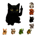Fun Mini Middle Finger Animal Statue,Resin Middle Finger Animals Decor Statue for Desktop,Office and Car, Funny and Cute Middle Finger Humor Gag Gifts