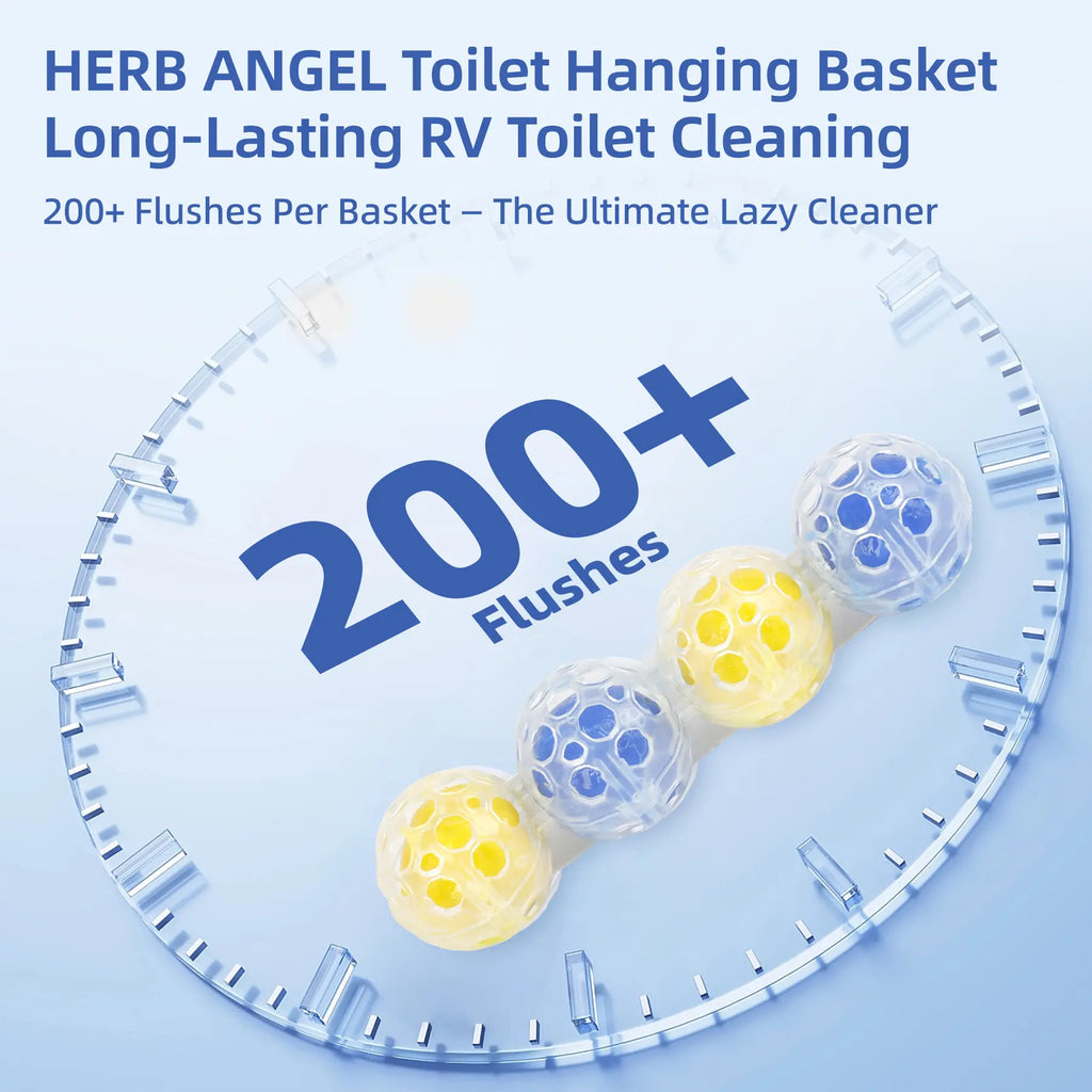 RV Lemon 4-In-1 Rim Hanger Toilet Bowl Cleaners 4-Ball （Home Essentials）Hanging Toilet Ball for Effective Cleaning 5 Bags Total Toilet Hanging Basket Outdoorfun