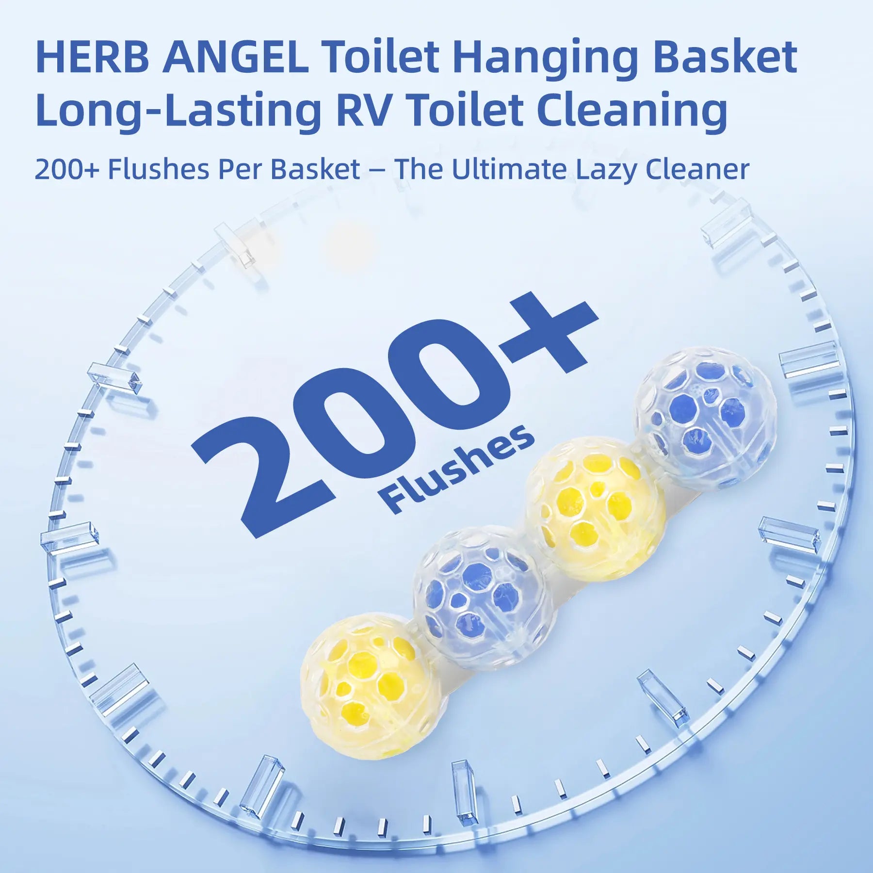 RV Lemon 4-In-1 Rim Hanger Toilet Bowl Cleaners 4-Ball （Home Essentials）Hanging Toilet Ball for Effective Cleaning 5 Bags Total Toilet Hanging Basket Outdoorfun