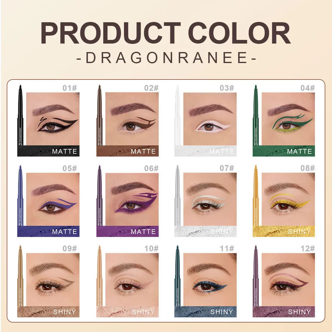 Multicolor Waterproof Eyeliner Set – 12 Rainbow Shades, High-Color Rendering, All-Day Hold for Stunning Eye Art & Trendsetting Liner Designs